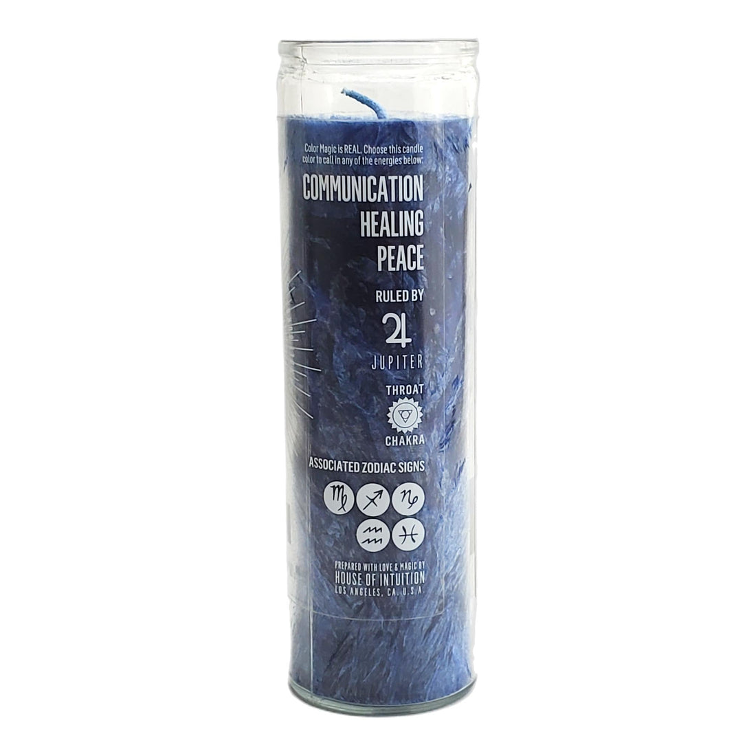 Blue (Dark) Palm Wax Prayer Candle Prayer Candles House of Intuition