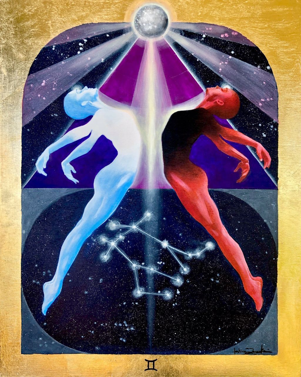 Gemini Zodiac Original Painting and Print by Tashina Suzuki Paintings & Art Pieces House of Intuition $10 Prints (5" x 5")