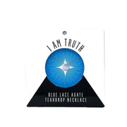 Blue Lace Agate Teardrop Necklace (I AM TRUTH) Teardrop Necklace House of Intuition