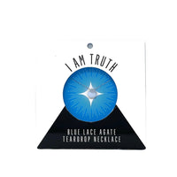 Blue Lace Agate Teardrop Necklace (I AM TRUTH) Teardrop Necklace House of Intuition