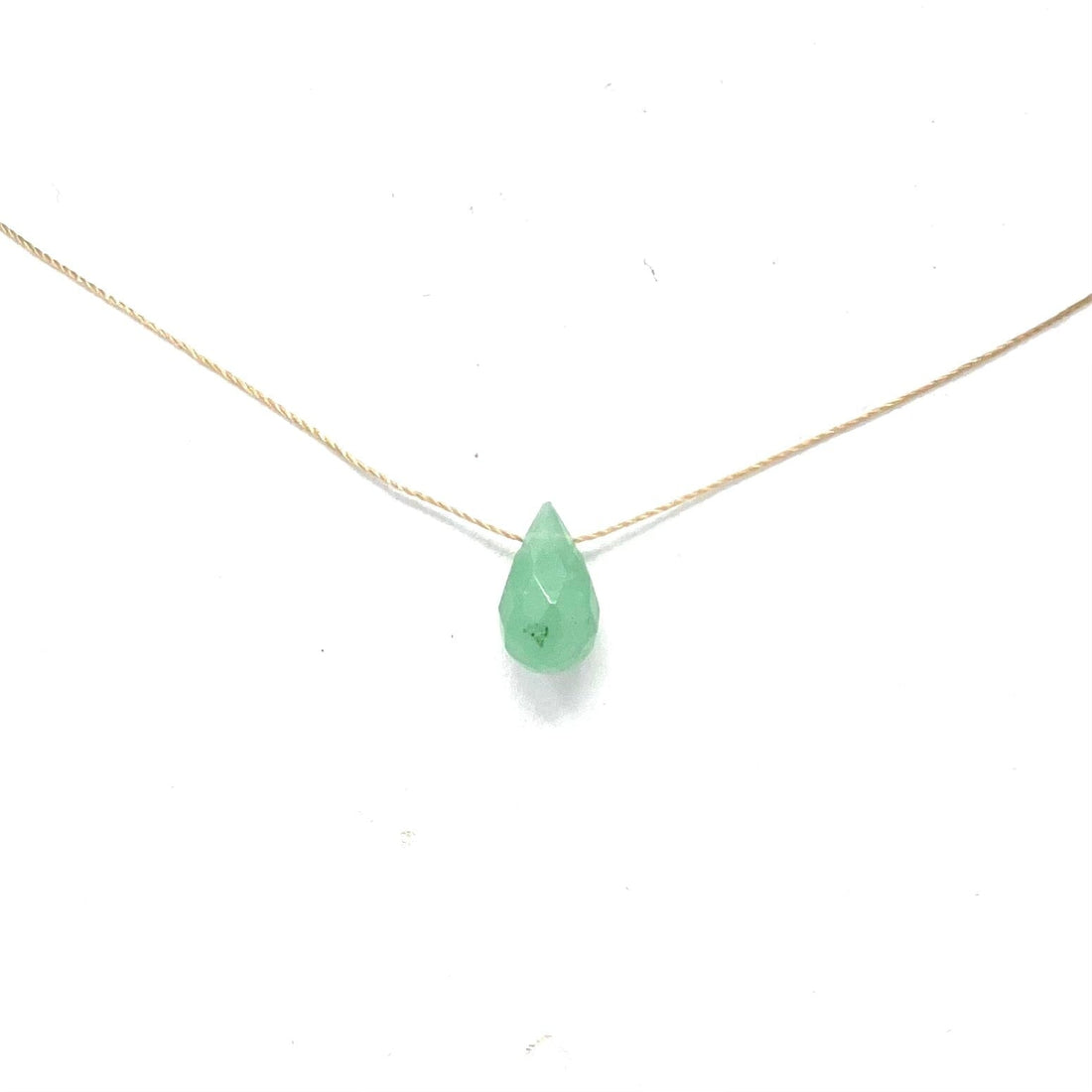 Aventurine Teardrop Necklace (I AM LUCK) Teardrop Necklace House of Intuition
