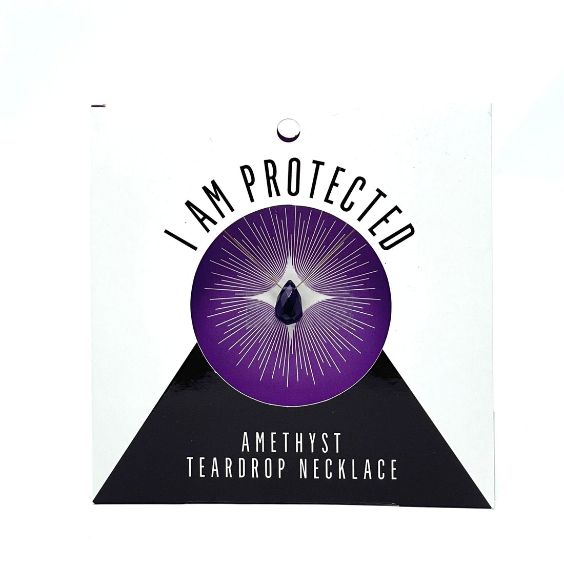 Amethyst Teardrop Necklace (I AM PROTECTED) Teardrop Necklace House of Intuition
