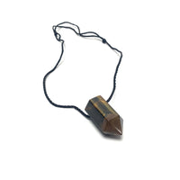 Tiger's Eye Nylon Cord Necklace Necklaces Crystals B. $18.00 (Polished Point)