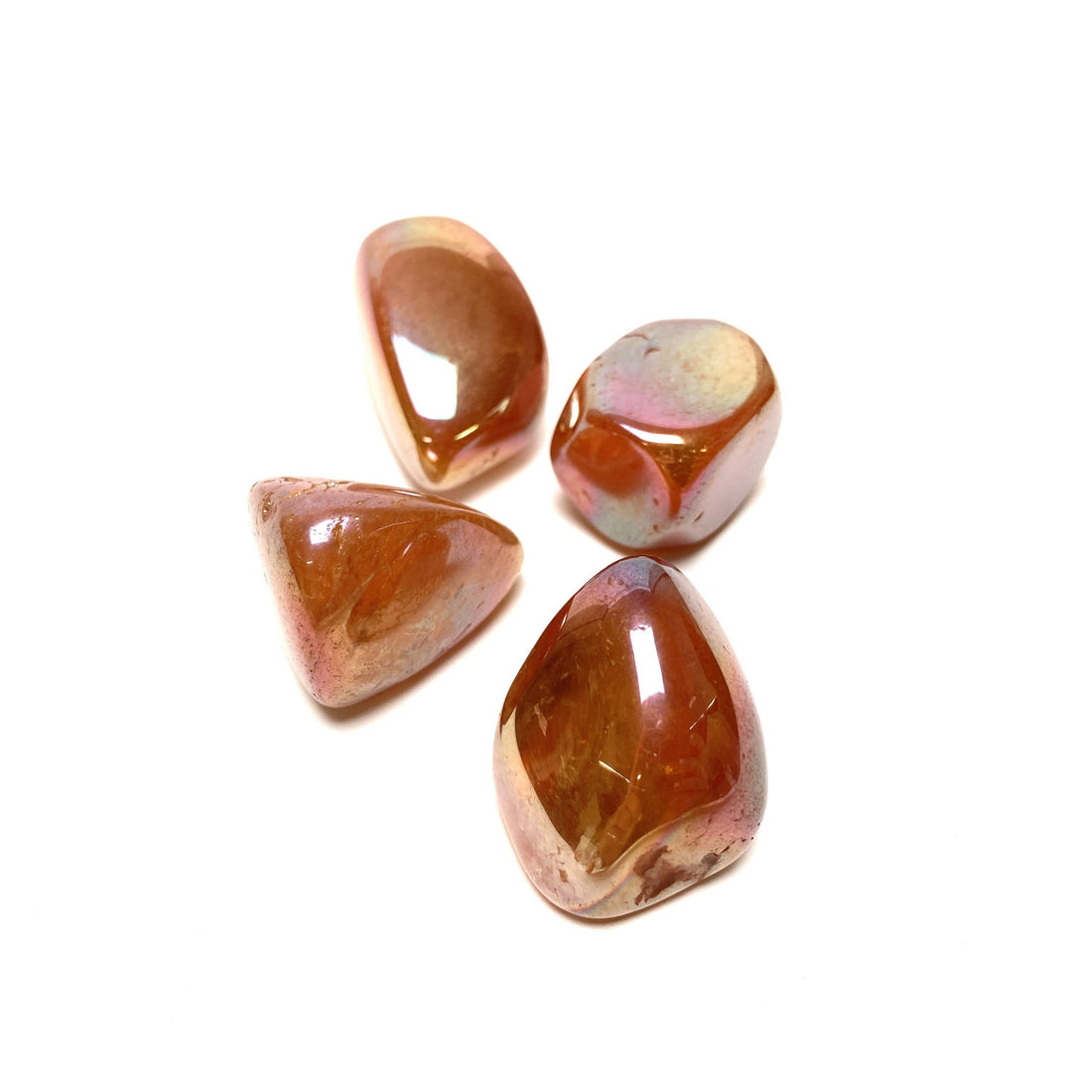 Sunset Aura Tumbles Tangerine Aura Quartz Crystals A. $4.00