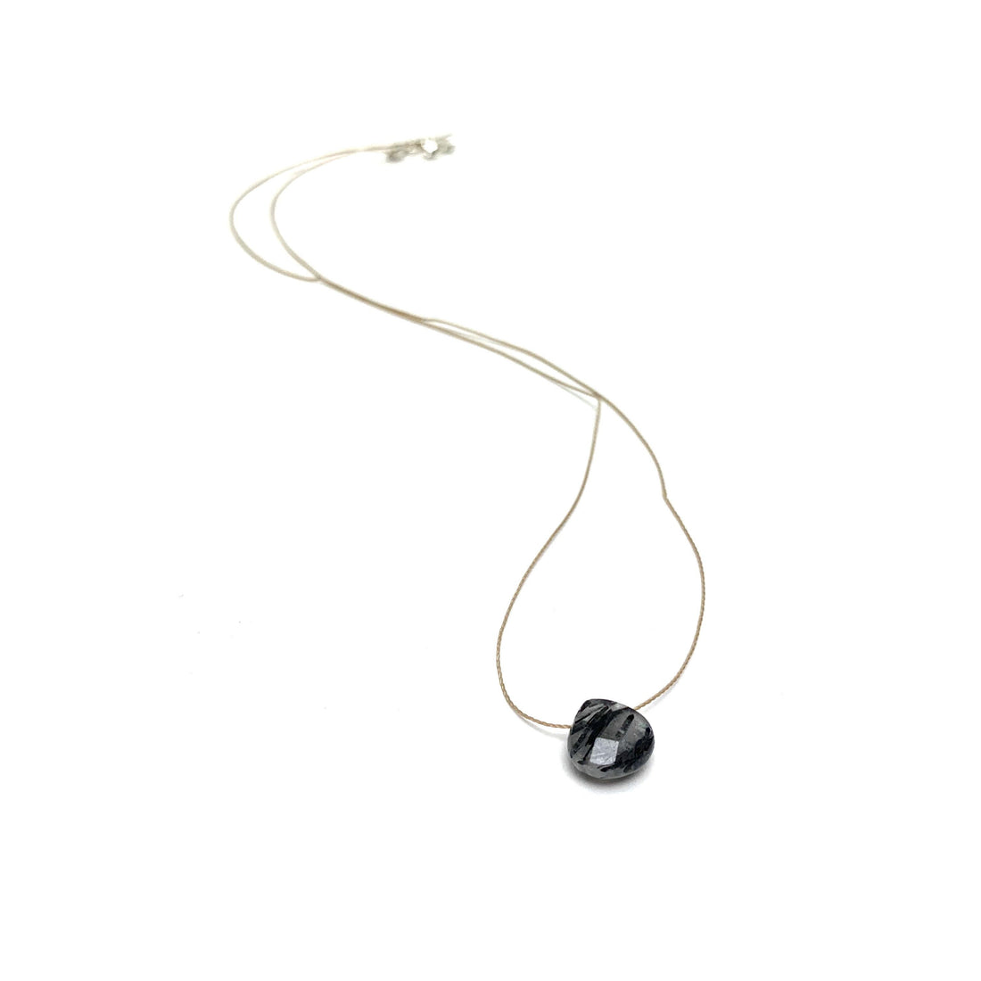 Tourmalinated Quartz Teardrop Necklace (I AM POWERFUL) Teardrop Necklace House of Intuition