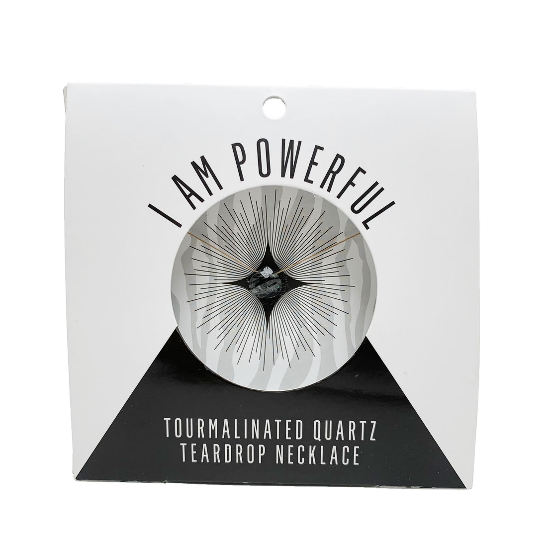 Tourmalinated Quartz Teardrop Necklace (I AM POWERFUL) Teardrop Necklace House of Intuition