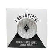 Tourmalinated Quartz Teardrop Necklace (I AM POWERFUL) Teardrop Necklace House of Intuition
