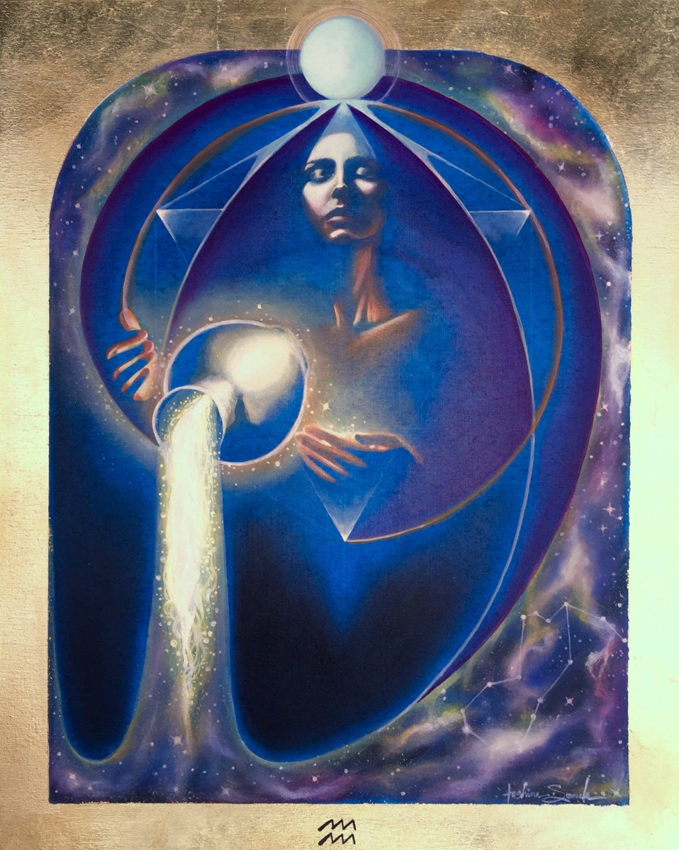 Aquarius Zodiac Original Painting and Print by Tashina Suzuki Aquarius Zodiac Original Painting and Print by Tashina Suzuki
