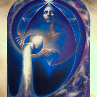 Aquarius Zodiac Original Painting and Print by Tashina Suzuki Paintings & Art Pieces House of Intuition $10 Print (5" x 5")