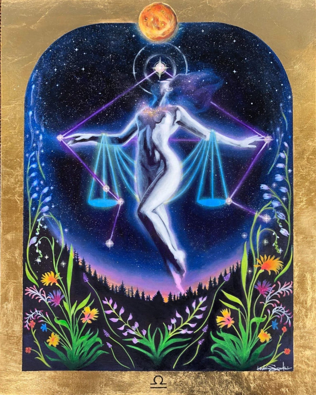 Libra Zodiac Original Painting and Print by Tashina Suzuki Paintings & Art Pieces House of Intuition $10 Prints (5"x5")
