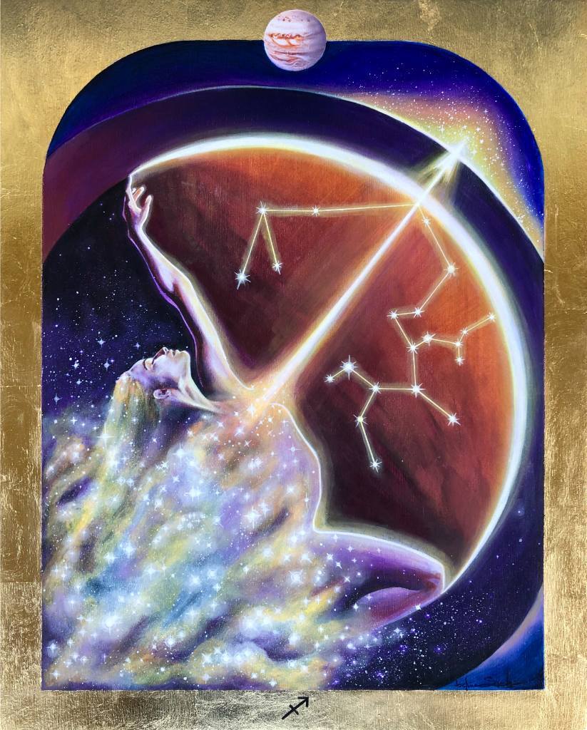 Sagittarius Zodiac Original Painting and Print by Tashina Suzuki Paintings & Art Pieces House of Intuition $10 Prints (5" x 5")