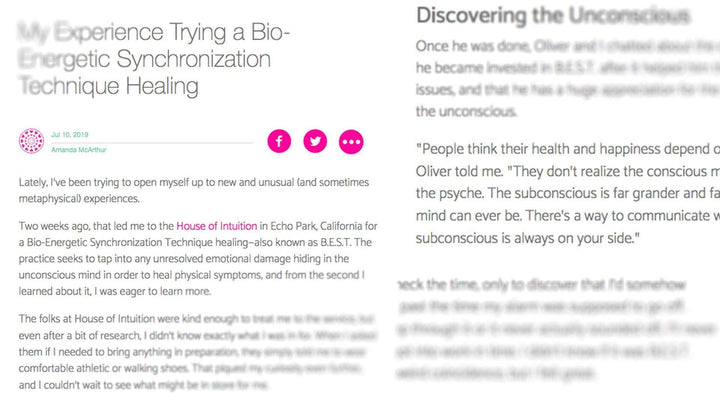 Sweety high went to Oliver Oliveros' Bio Energetic Synchonization Technique (B.E.S.T.) healing