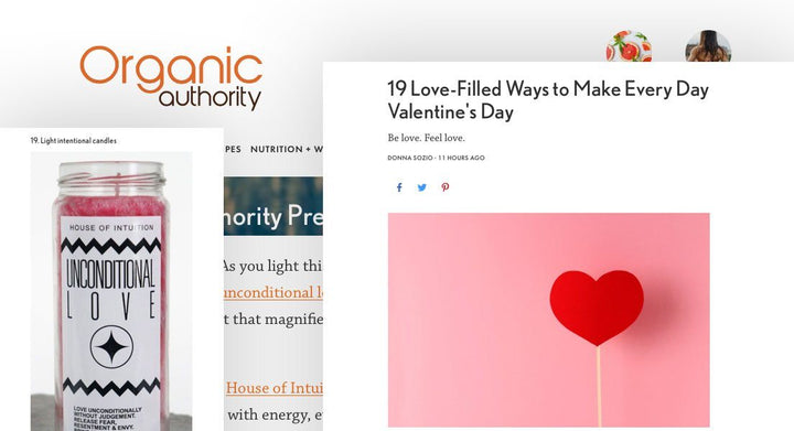 Organic Authority Recommends HOI's Unconditional Love Magic Candle