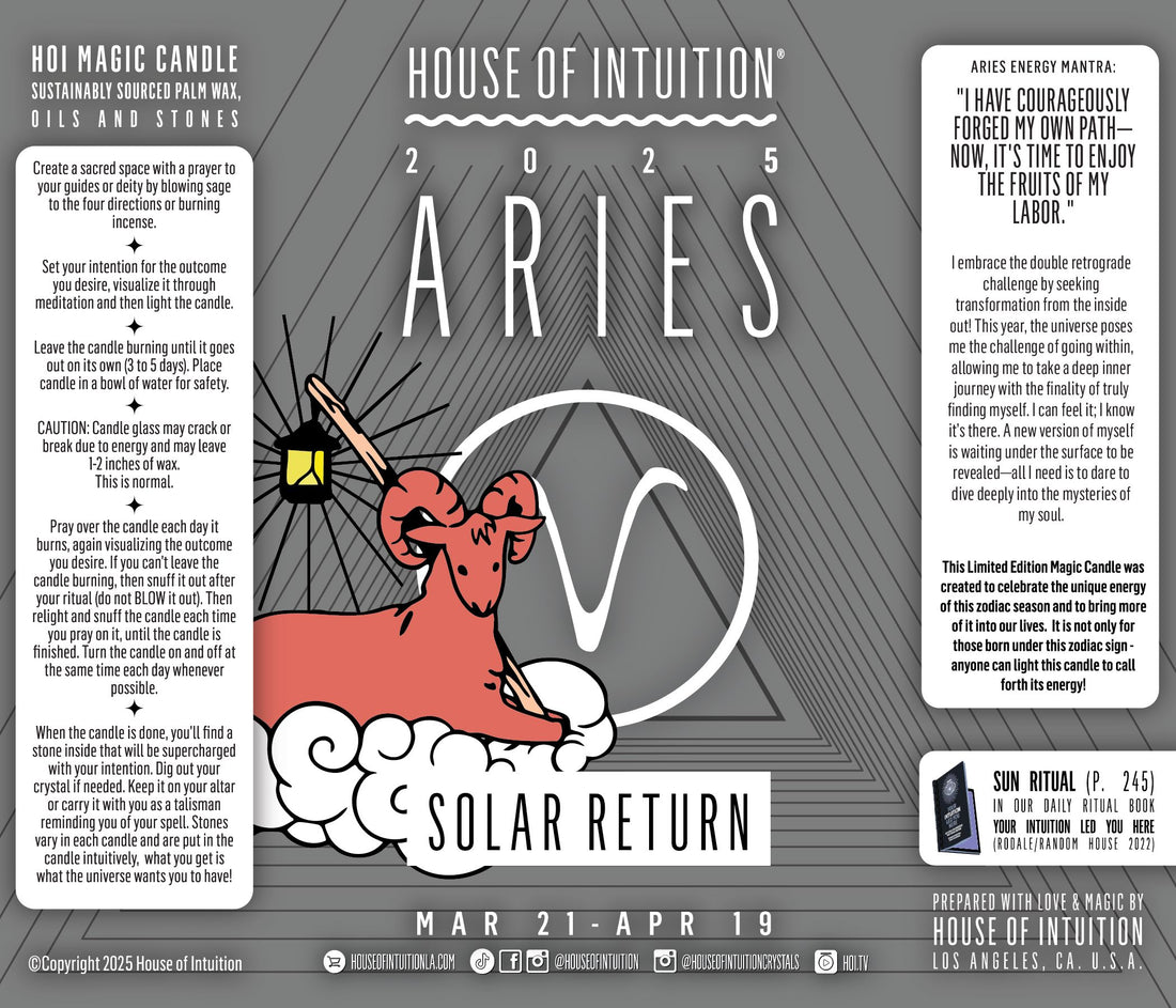 2025 Aries Solar Return Magic Candle | March 21 - April 19 (Limited Edition) Candle -Solar Return V95 