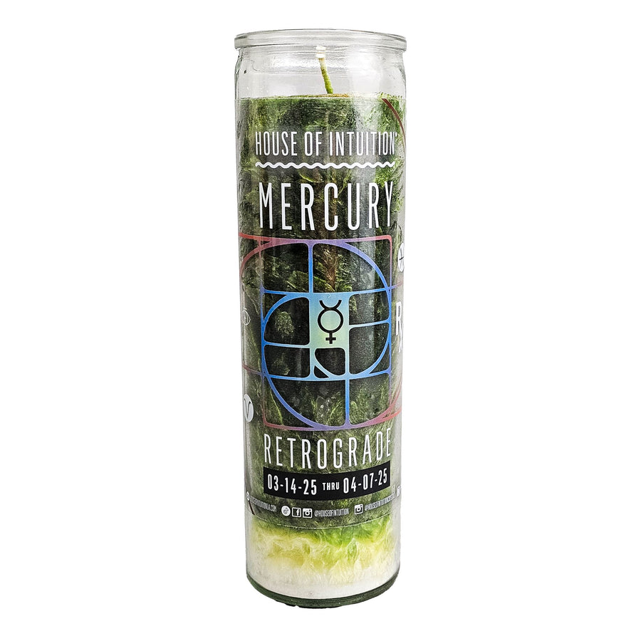 Mercury Retrograde Magic Candle (Limited Edition) Candle -Retrograde V50 03/14/25 - 04/07/25 Mercury Retrograde in Aries & Pisces 