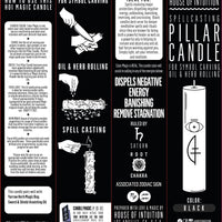 Black - Spellcasting Pillar Candle for Symbol Carving & Herb Rolling Candle -Pillar V380 