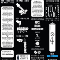 COMMUNICATION - BLUE - Spellcasting Pillar Candle for Symbol Carving & Herb Rolling Candle -Pillar V380 