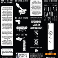 SEXUALITY - ORANGE - Spellcasting Pillar Candle for Symbol Carving & Herb Rolling Candle -Pillar V380 