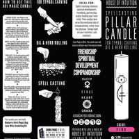 COMPANIONSHIP - Pink - Spellcasting Pillar Candle for Symbol Carving & Herb Rolling Candle -Pillar V380 