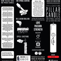 LOVE - RED - Spellcasting Pillar Candle for Symbol Carving & Herb Rolling Candle -Pillar V380 