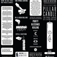 HEALING - WHITE - Spellcasting Pillar Candle for Symbol Carving & Herb Rolling Candle -Pillar V380 