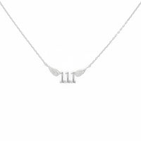 111 Angel Number Necklace (Silver) Necklaces Crystals 
