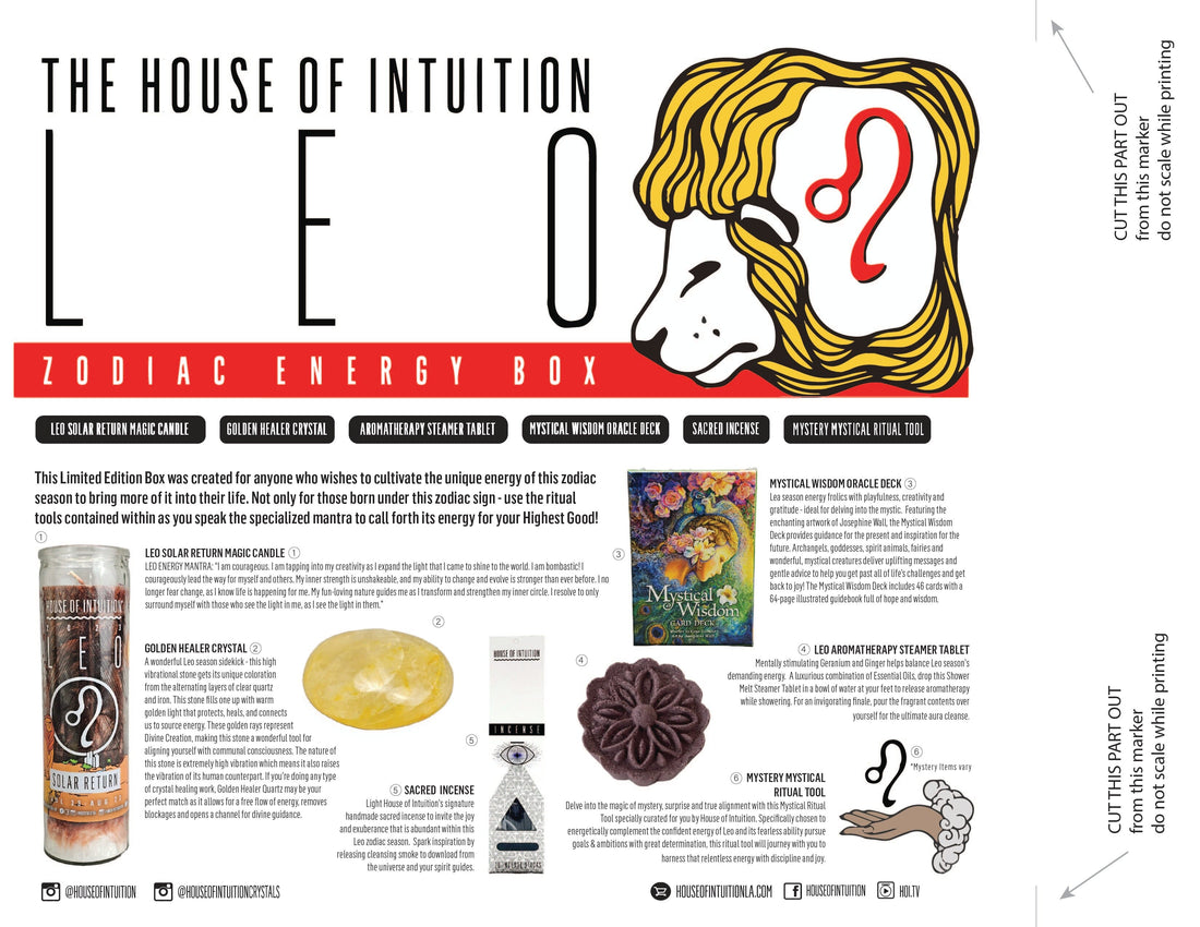 2023 Leo Zodiac Energy Box (Limited Edition - $98 Value) Birthday Boxes House of Intuition 