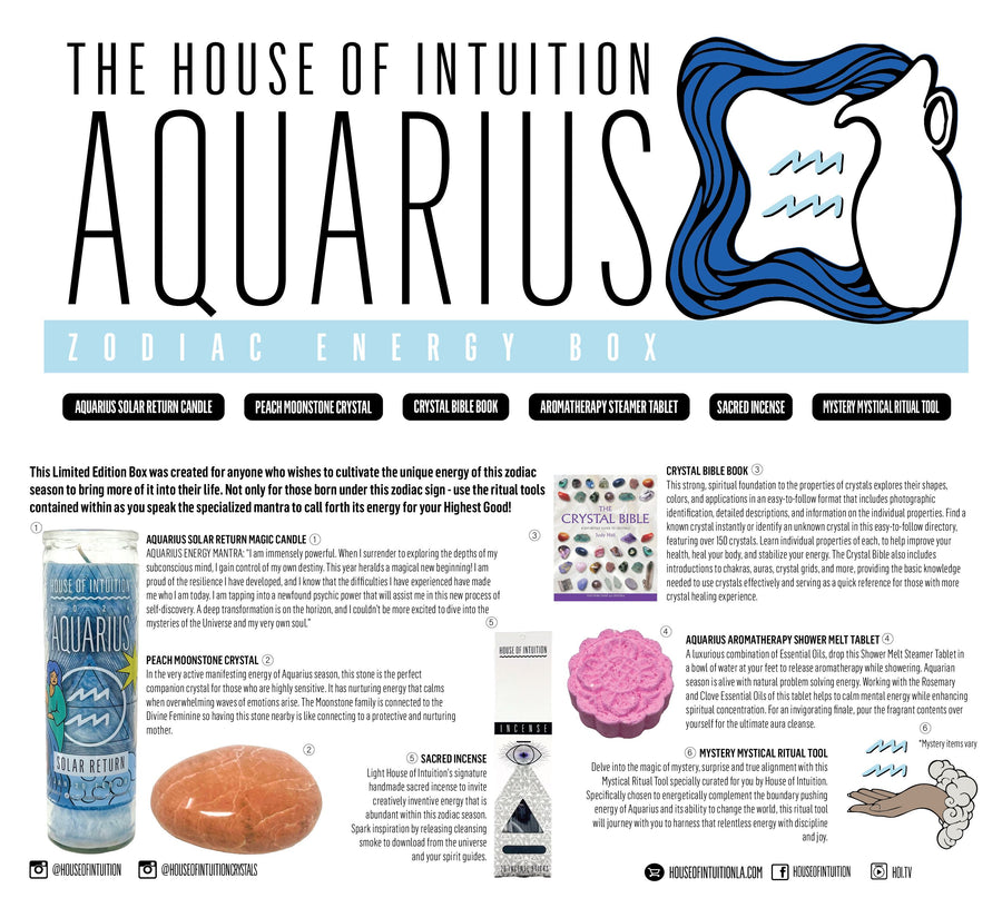 2024 Aquarius Zodiac Energy Box (Limited Edition - $104 Value) Box -Birthday V50 