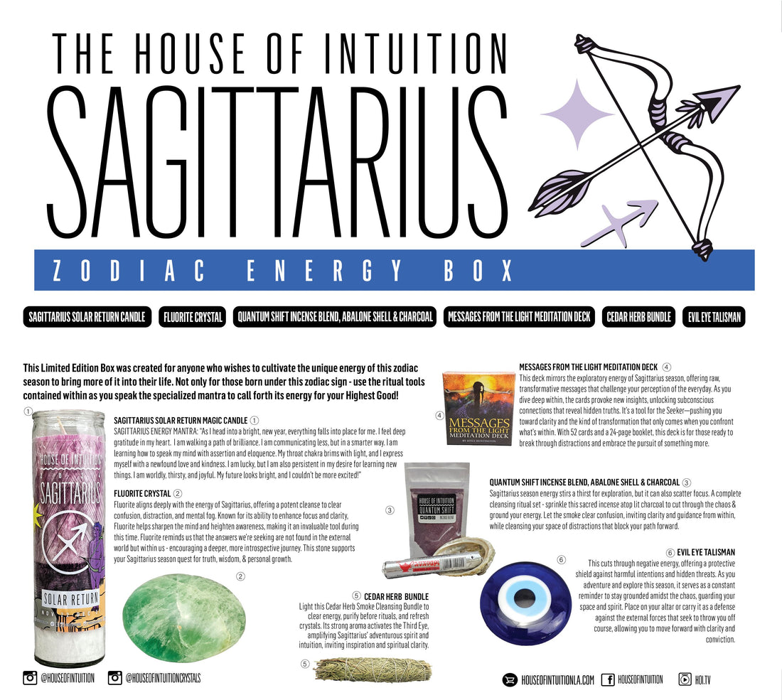 2024 Sagittarius Zodiac Energy Box (Limited Edition - $116 Value) Box -Birthday V50 