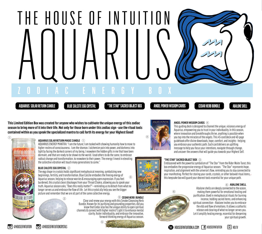 2025 Aquarius Zodiac Energy Box (Limited Edition - $119 Value) Box -Birthday V50 