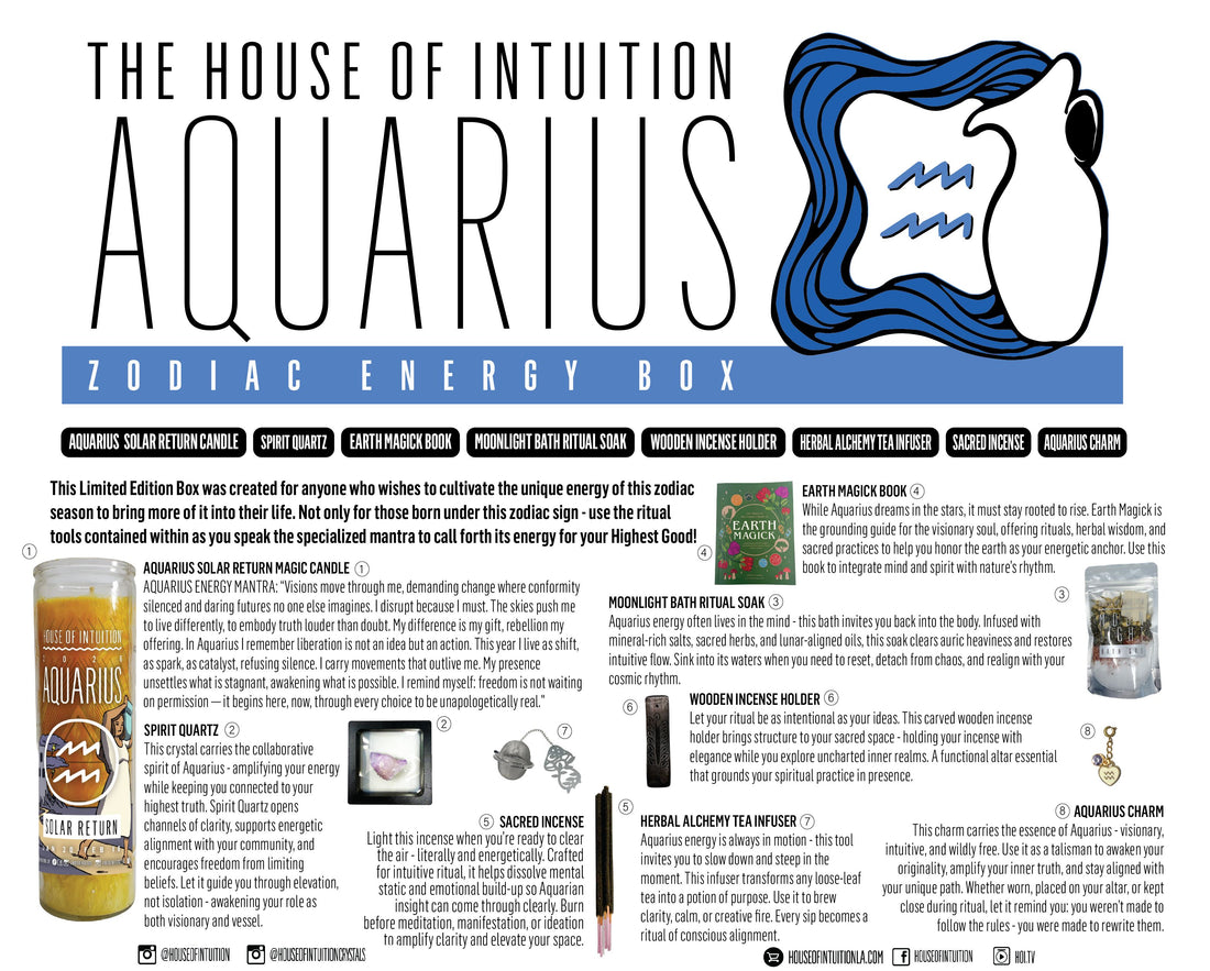 2026 Aquarus Zodiac Energy Box (Limited Edition - $97 Value) Box -Birthday V50 