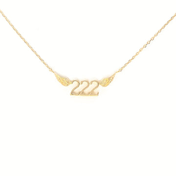 222 Angel Number Necklace (Gold) Necklaces Crystals A. $18.00 