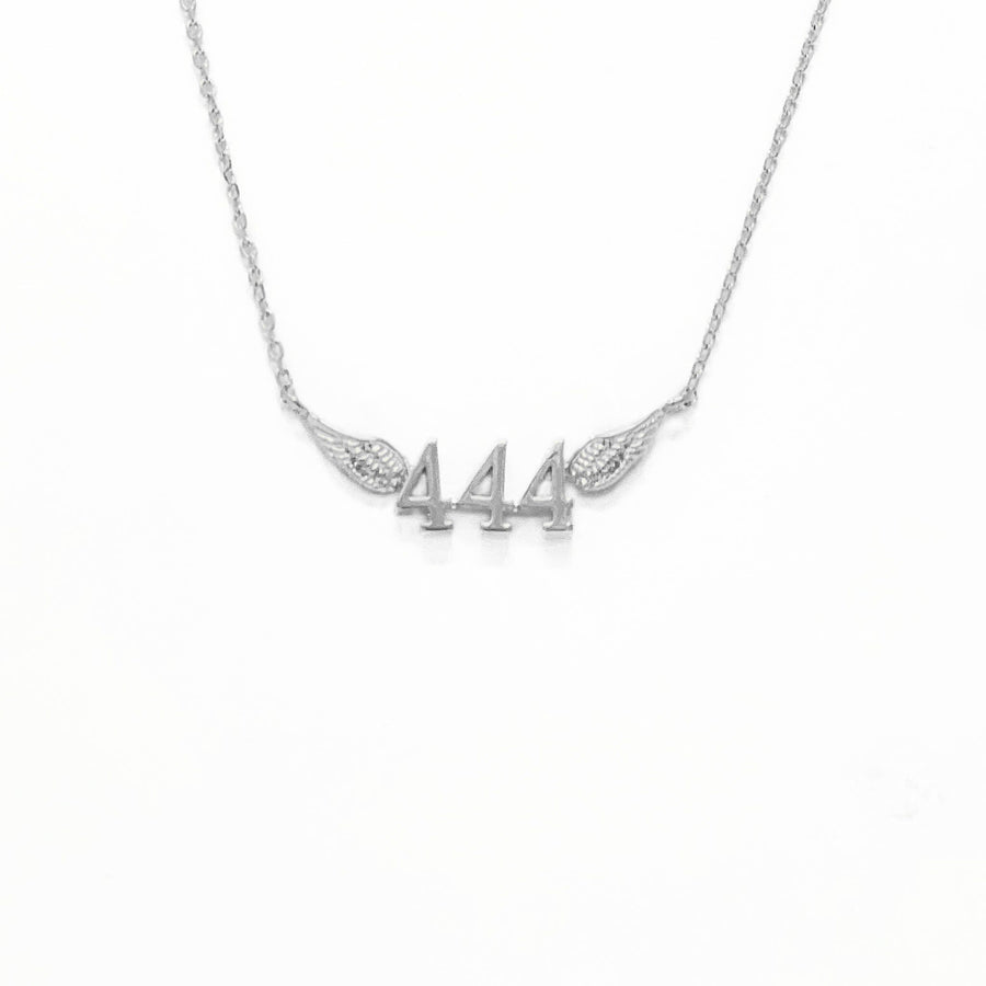 444 Angel Number Necklace (Silver) Necklaces Crystals A. $18.00 