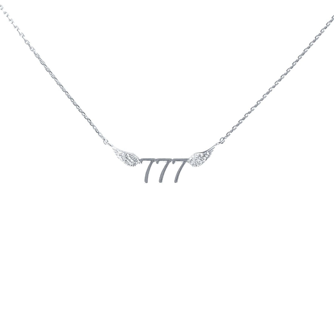 777 Angel Number Necklace (Silver) Necklaces Crystals 