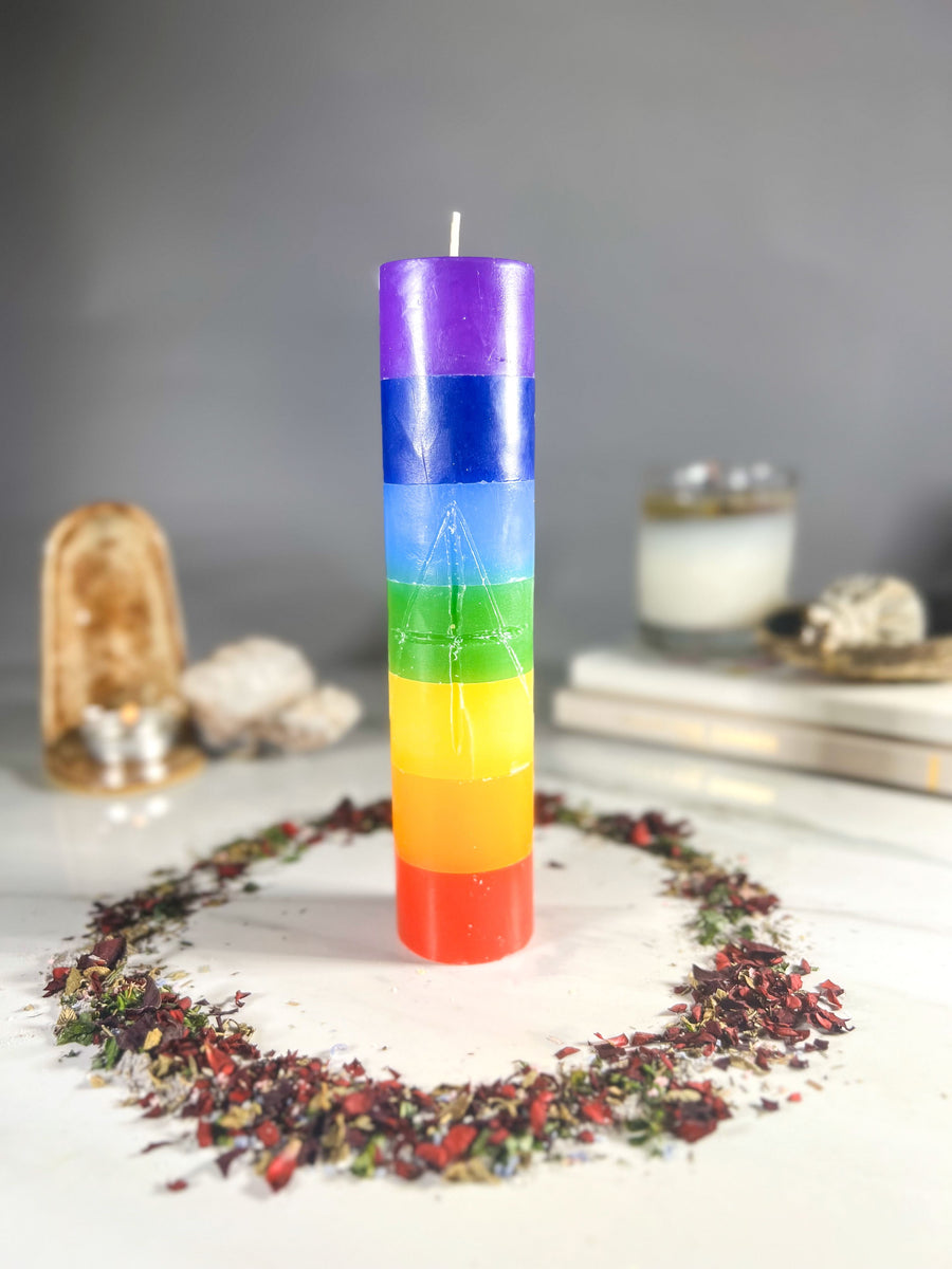 BALANCE - 7 Color - Spellcasting Pillar Candle for Symbol Carving & Herb Rolling Candle -Pillar V380 