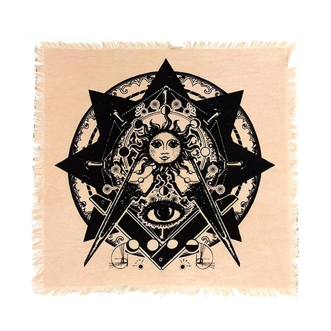 Sacred Altar Cloth - Evil Eye Sun Altar - Cloth Whse 18" x 18" 