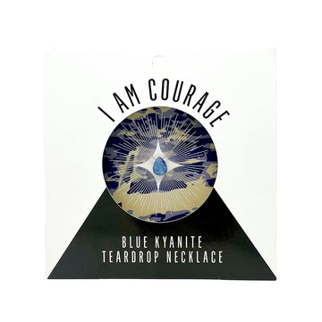 Blue Kyanite Teardrop Necklace (I AM COURAGE) Necklace -Teardrop V70 