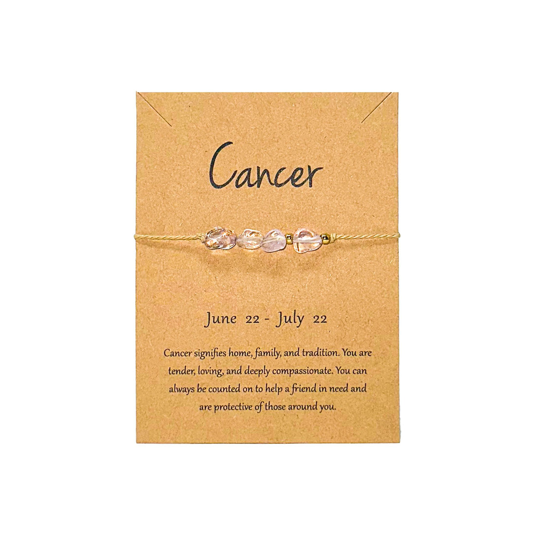 Cancer Crystal Drawstring Bracelet Bracelet -Amulet Whse 