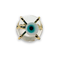 Evil Eye Round Glass Adjustable Ring Ring -Crystal Whse Evil Eye - Clear 