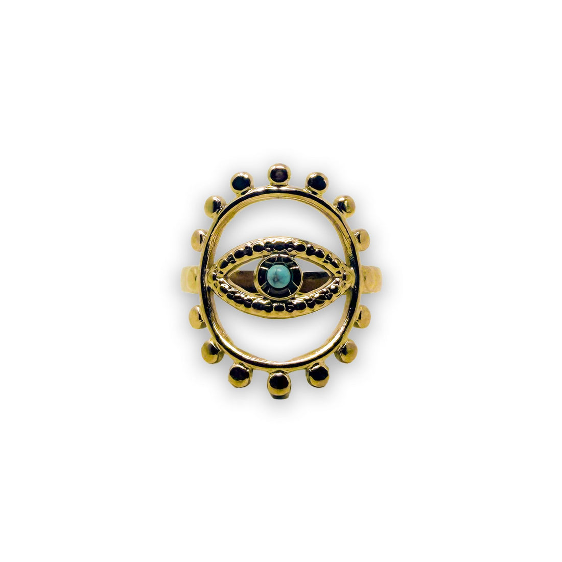 Sun Evil Eye Adjustable Ring Ring -Crystal Whse 