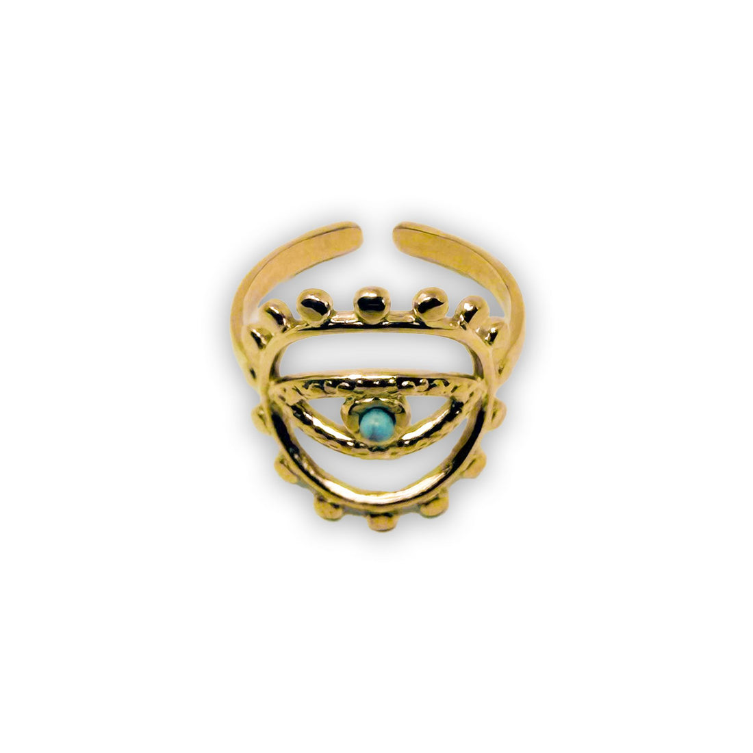 Sun Evil Eye Adjustable Ring Ring -Crystal Whse 