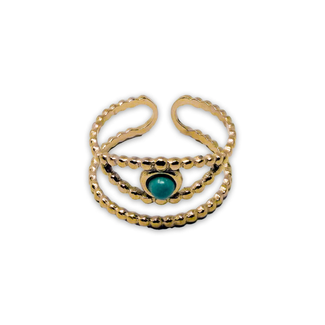Evil Eye 2 Band Adjustable Ring Ring -Crystal Whse 