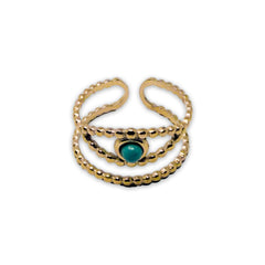 Evil Eye 2 Band Adjustable Ring Ring -Crystal Whse 