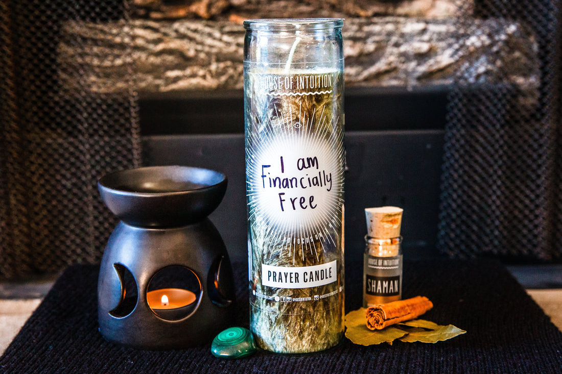 Green "Write-Your-Own-Prayer" Candle - GOOD LUCK Candle -Prayer 4AB 