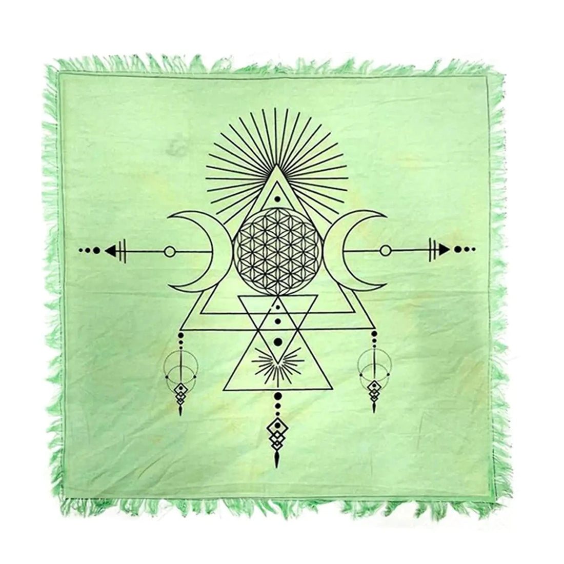 Sacred Altar Cloth - Geometric Triple Moon Altar - Cloth Whse 