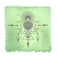 Sacred Altar Cloth - Geometric Triple Moon Altar - Cloth Whse 