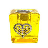 Heart Mini Candle Holder Candle -Mini Candle Holder Whse Heart "Yellow" 