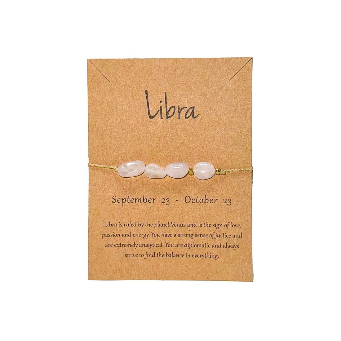 Libra Crystal Drawstring Bracelet Bracelet -Amulet Whse 