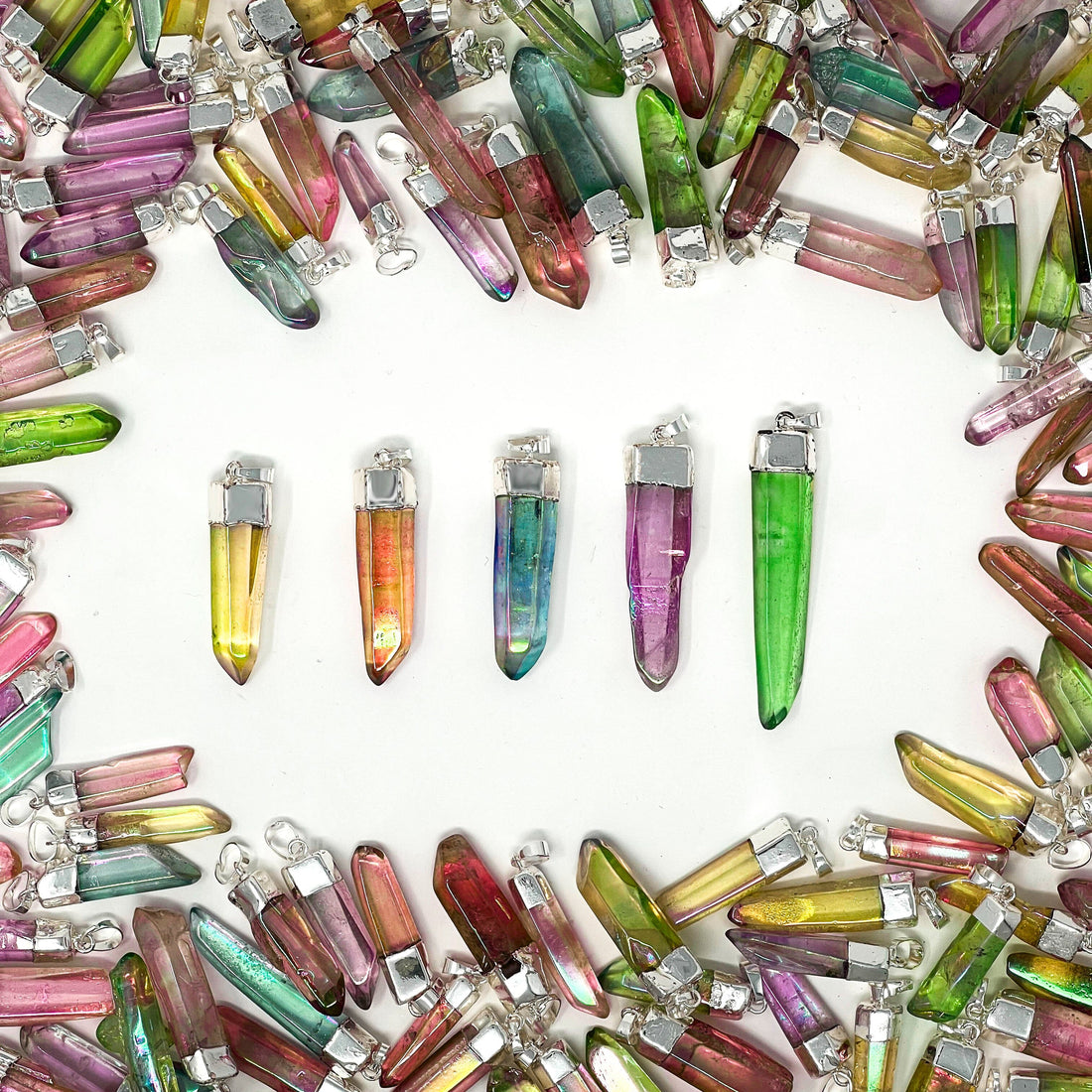 Crystal Pendant (Amethyst, Rose, Clear or Aura Quartz) Necklaces Crystals 