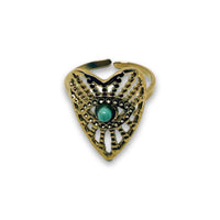 Evil Eye Heart Adjustable Ring Ring -Crystal Whse 